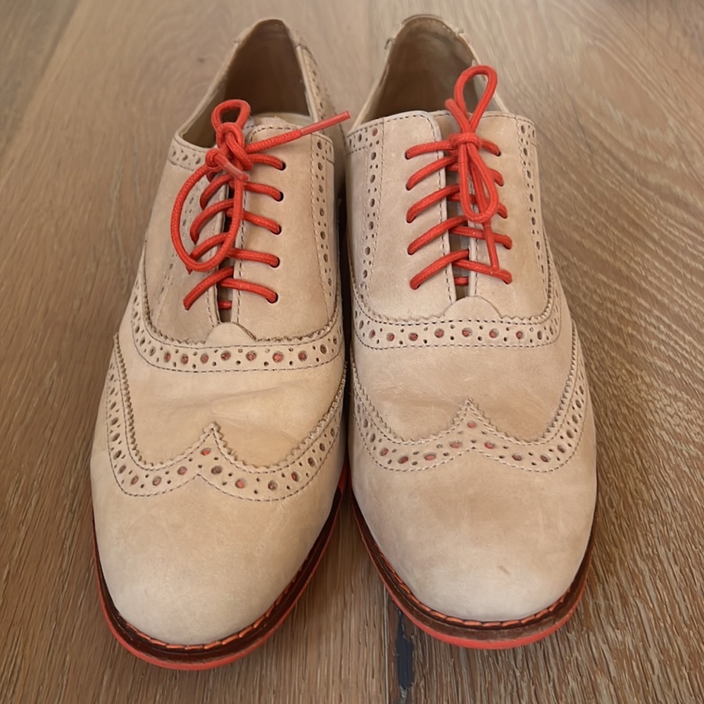 Cole Haan tan Oxford with orange laces